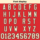 Custom Red Cream Football Jersey Personalized Football Shirts for Men Women  Printed Team Name Number Logo