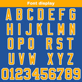 Custom Blue Yellow Football Jersey Personalized Football Shirts for Men Women  Printed Team Name Number Logo