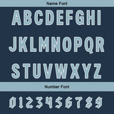 Custom Navy Blue Light Slate Blue Football Jersey Personalized Gradient Football Shirts for Men Printed Team Name Number Logo