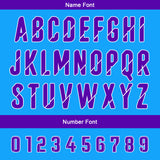 Custom Blue Purple Football Jersey Personalized Gradient Football Shirts for Men Printed Team Name Number Logo