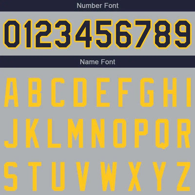 Custom Stitched Basketball Jersey for Men, Women And Kids Gray-Navy-Yellow enthsush