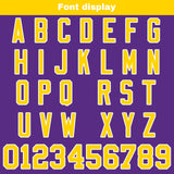 Custom Purple Yellow Football Jersey Personalized Football Shirts for Men Women  Printed Team Name Number Logo