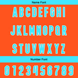 Custom Orange Cyan Reversible Football Jersey Personalized Gradient Football Shirts for Men Printed Team Name Number Logo