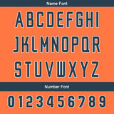 Custom Vibrant Orange Navy Blue Football Jersey Personalized Gradient Football Shirts for Men Printed Team Name Number Logo