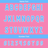 Custom Pink Blue Football Jersey Personalized Gradient Football Shirts for Men Printed Team Name Number Logo