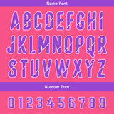 Custom Purple Pink Football Jersey Personalized Gradient Football Shirts for Men Printed Team Name Number Logo