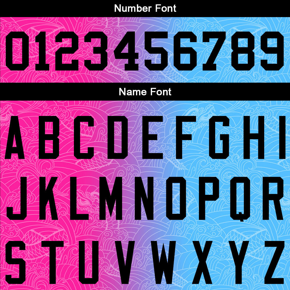 Custom Long Sleeve Windbreaker Jackets Uniform Printed Your Logo Name Number Hot Pink-Light Blue enthsush