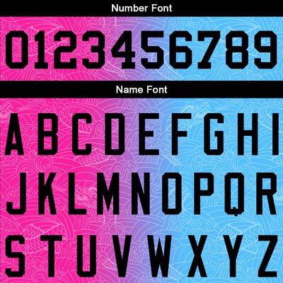 Custom Long Sleeve Windbreaker Jackets Uniform Printed Your Logo Name Number Hot Pink-Light Blue enthsush