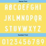 Custom Blue Yellow Reversible Football Jersey Personalized Gradient Football Shirts for Men Printed Team Name Number Logo