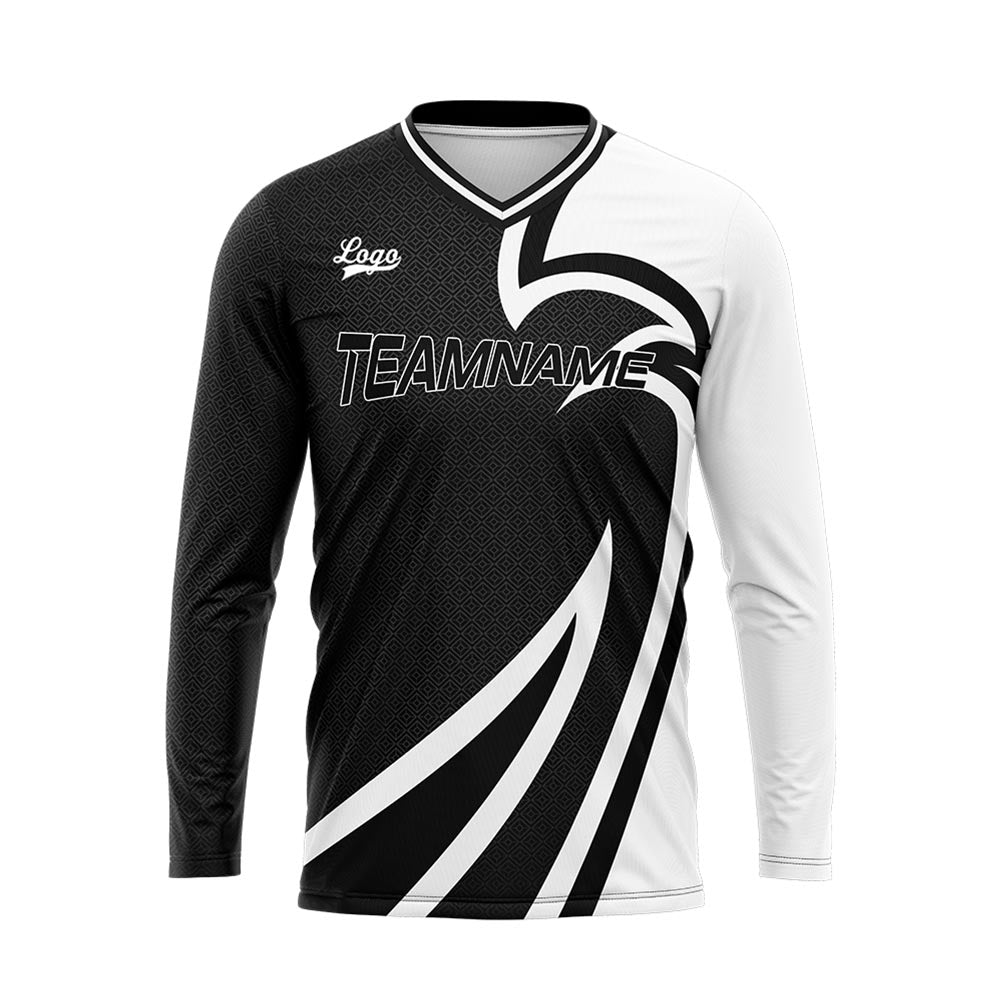 Custom Black Basketball Soccer Football Shooting Long T-Shirt for Adults and Kids enthsush