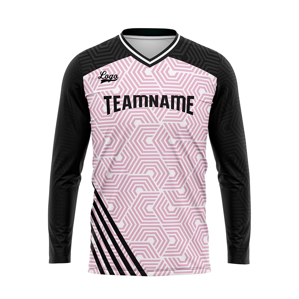 Custom Black Pink Basketball Soccer Football Shooting Long T-Shirt for Adults and Kids enthsush