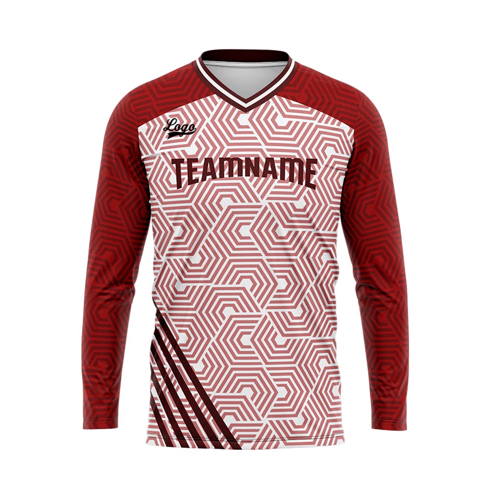Custom Red Basketball Soccer Football Shooting Long T-Shirt for Adults and Kids enthsush