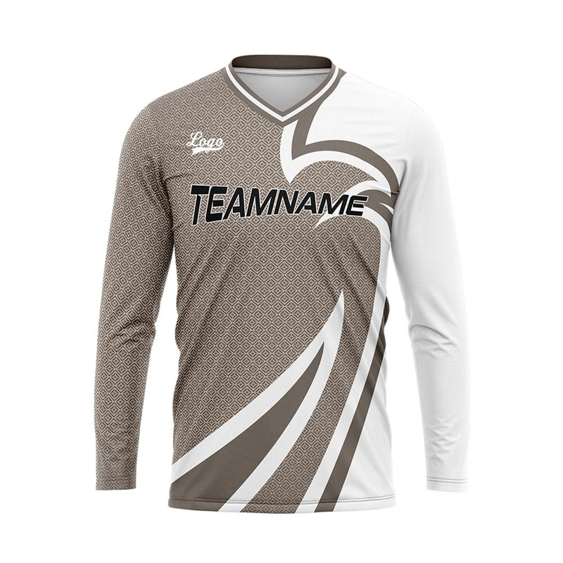 Custom Moon Gray Basketball Soccer Football Shooting Long T-Shirt for Adults and Kids