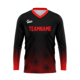 Custom Black Red Basketball Soccer Football Shooting Long T-Shirt for Adults and Kids