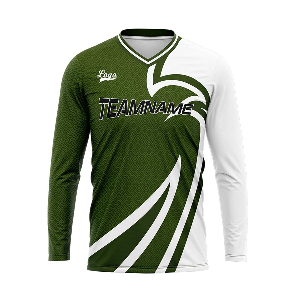Custom Olive Green Basketball Soccer Football Shooting Long T-Shirt for Adults and Kids enthsush