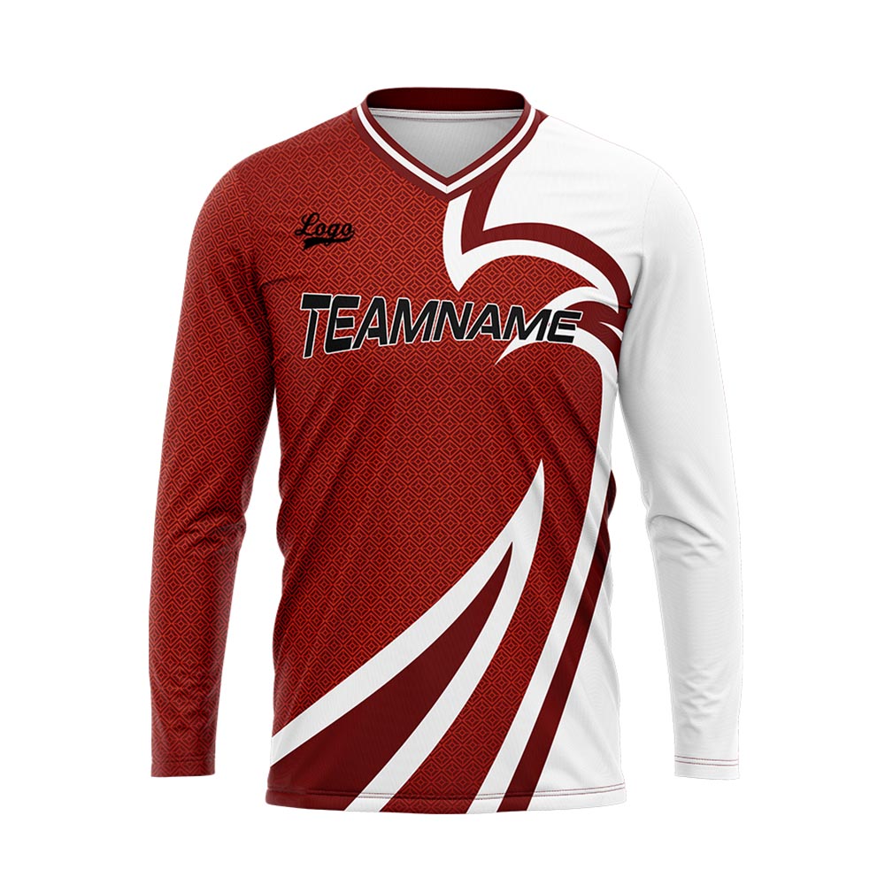 Custom Red Basketball Soccer Football Shooting Long T-Shirt for Adults and Kids enthsush