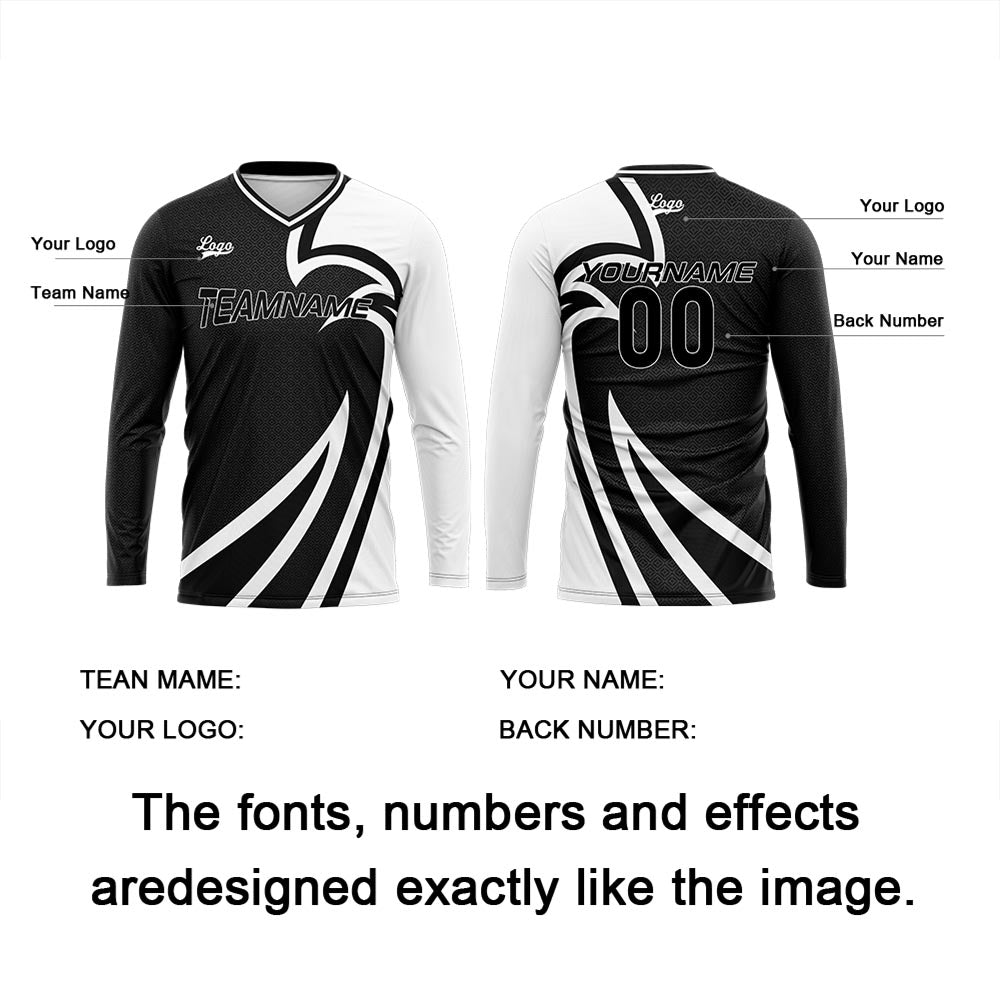 Custom Black Basketball Soccer Football Shooting Long T-Shirt for Adults and Kids enthsush