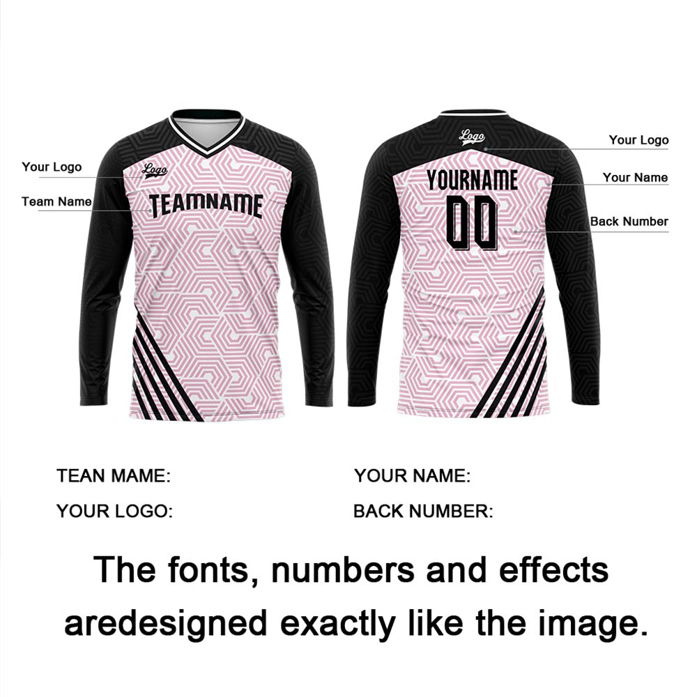 Custom Black Pink Basketball Soccer Football Shooting Long T-Shirt for Adults and Kids enthsush