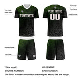 Custom Green Silver Jerseys for Men Women Personalized Soccer Uniforms for Adult and Kid