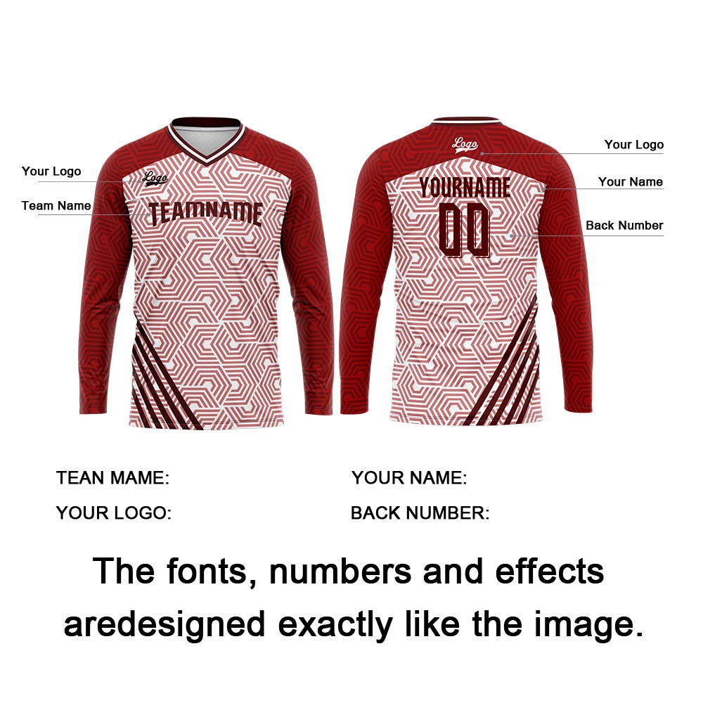 Custom Red Basketball Soccer Football Shooting Long T-Shirt for Adults and Kids enthsush