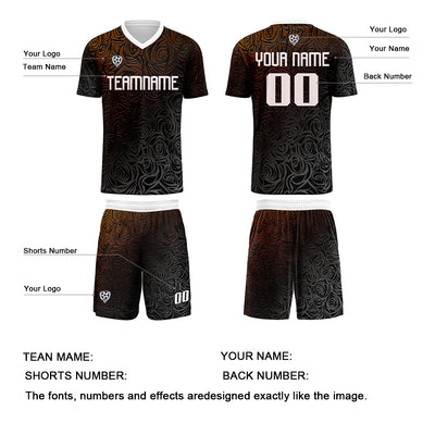 Custom Brown Silver Jerseys for Men Women Personalized Soccer Uniforms for Adult and Kid enthsush