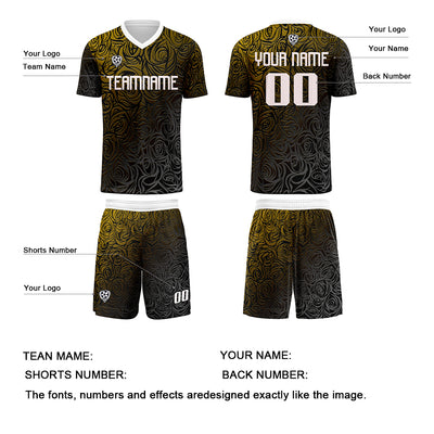 Custom Yellow Silver Jerseys for Men Women Personalized Soccer Uniforms for Adult and Kid enthsush