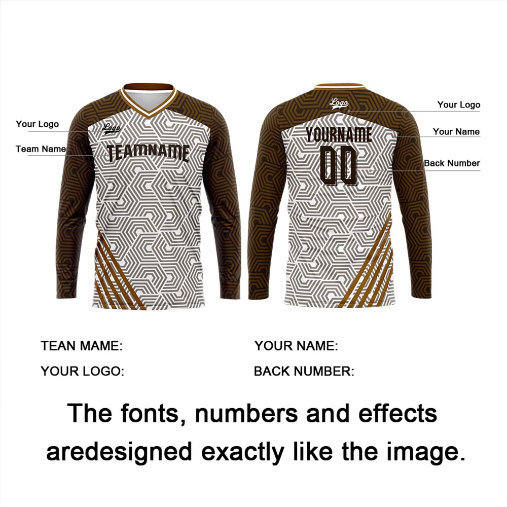 Custom Brown Basketball Soccer Football Shooting Long T-Shirt for Adults and Kids enthsush
