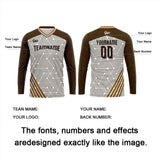 Custom Brown Basketball Soccer Football Shooting Long T-Shirt for Adults and Kids