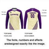 Custom Purple Yellow Basketball Soccer Football Shooting Long T-Shirt for Adults and Kids
