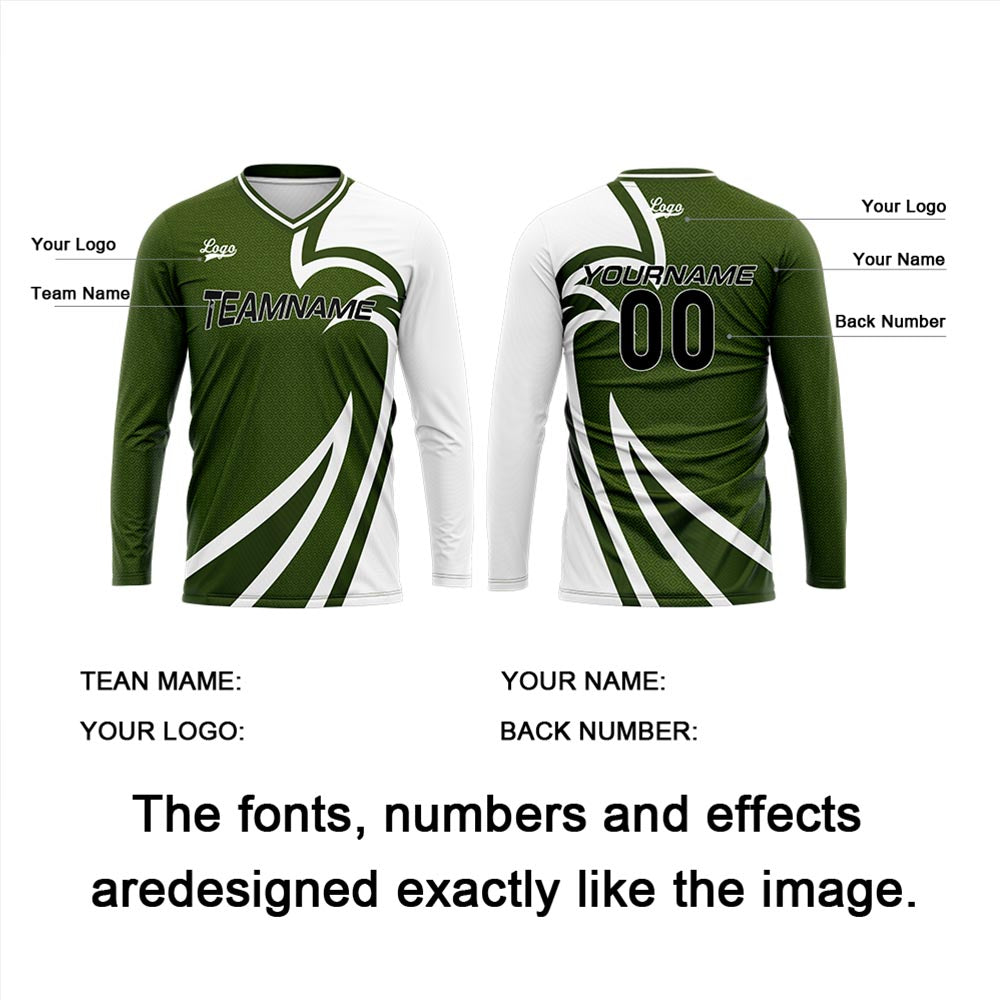 Custom Olive Green Basketball Soccer Football Shooting Long T-Shirt for Adults and Kids enthsush