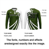 Custom Olive Green Basketball Soccer Football Shooting Long T-Shirt for Adults and Kids