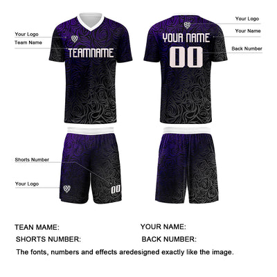 Custom Purple Silver Jerseys for Men Women Personalized Soccer Uniforms for Adult and Kid enthsush