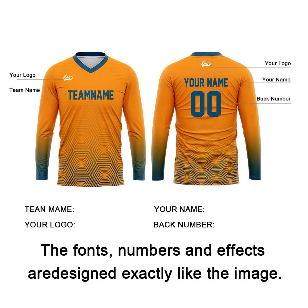 Custom Blue Orange Basketball Soccer Football Shooting Long T-Shirt for Adults and Kids enthsush