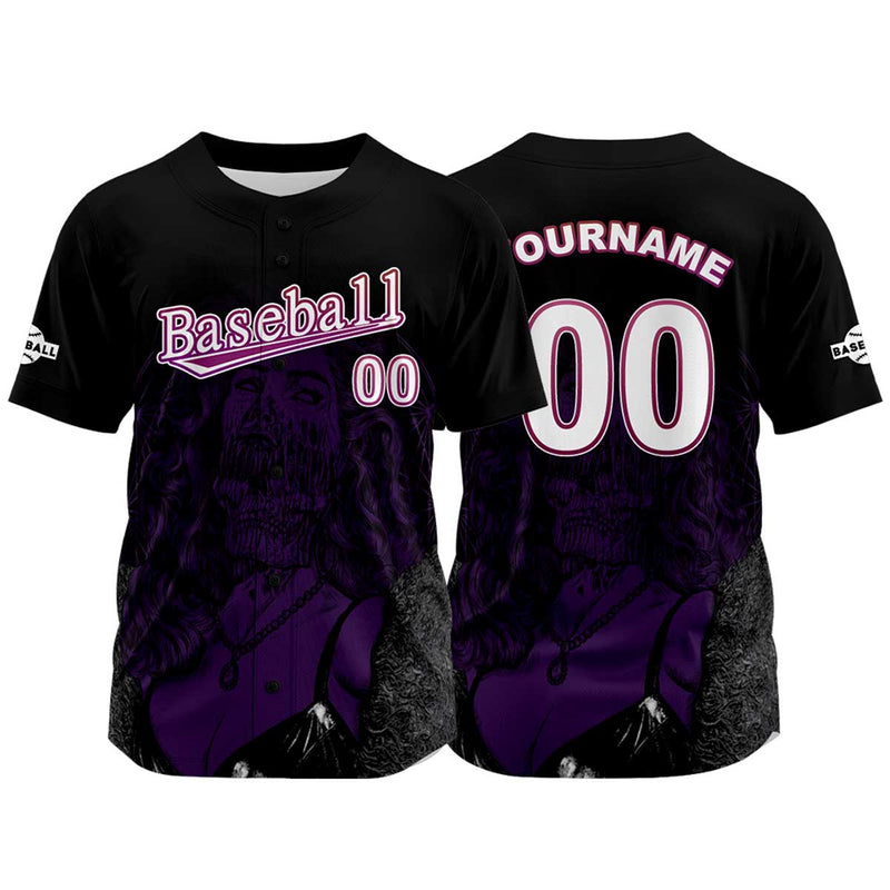 Custom Black Jersey Personalized Baseball Shirt for Men Women Kids Youth