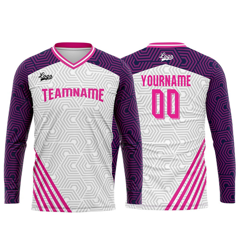 Custom Purple Pink Basketball Soccer Football Shooting Long T-Shirt for Adults and Kids