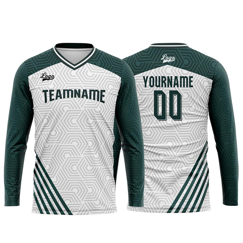 Custom Teal Basketball Soccer Football Shooting Long T-Shirt for Adults and Kids