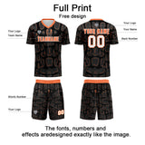 Custom Black Orange Jerseys for Men Women Personalized Soccer Uniforms for Adult and Kid