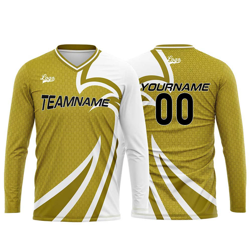 Custom  Turmeric Basketball Soccer Football Shooting Long T-Shirt for Adults and Kids