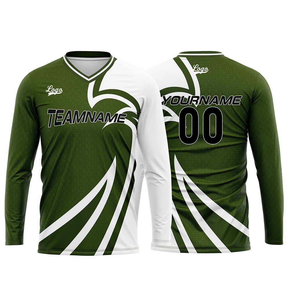 Custom Olive Green Basketball Soccer Football Shooting Long T-Shirt for Adults and Kids enthsush