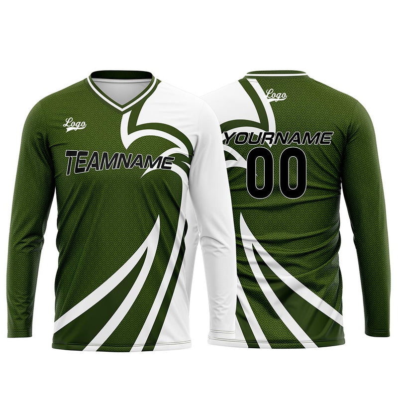 Custom Olive Green Basketball Soccer Football Shooting Long T-Shirt for Adults and Kids