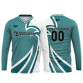 Custom Teal Basketball Soccer Football Shooting Long T-Shirt for Adults and Kids enthsush