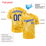 Custom Full Print Design Authentic Baseball Jersey yellow tie-dyed