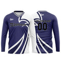 Custom Gray Blue Basketball Soccer Football Shooting Long T-Shirt for Adults and Kids enthsush