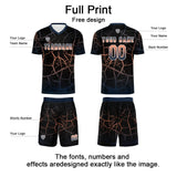 Custom Black Blue Jerseys for Men Women Personalized Soccer Uniforms for Adult and Kid