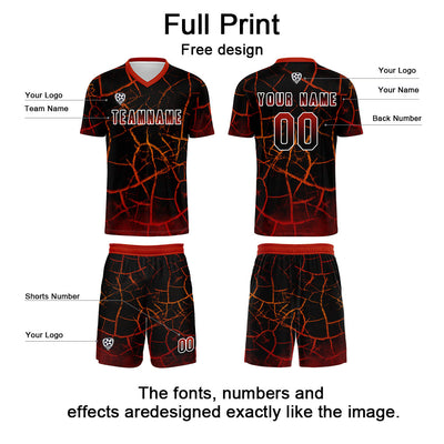 Custom Black Red Jerseys for Men Women Personalized Soccer Uniforms for Adult and Kid enthsush