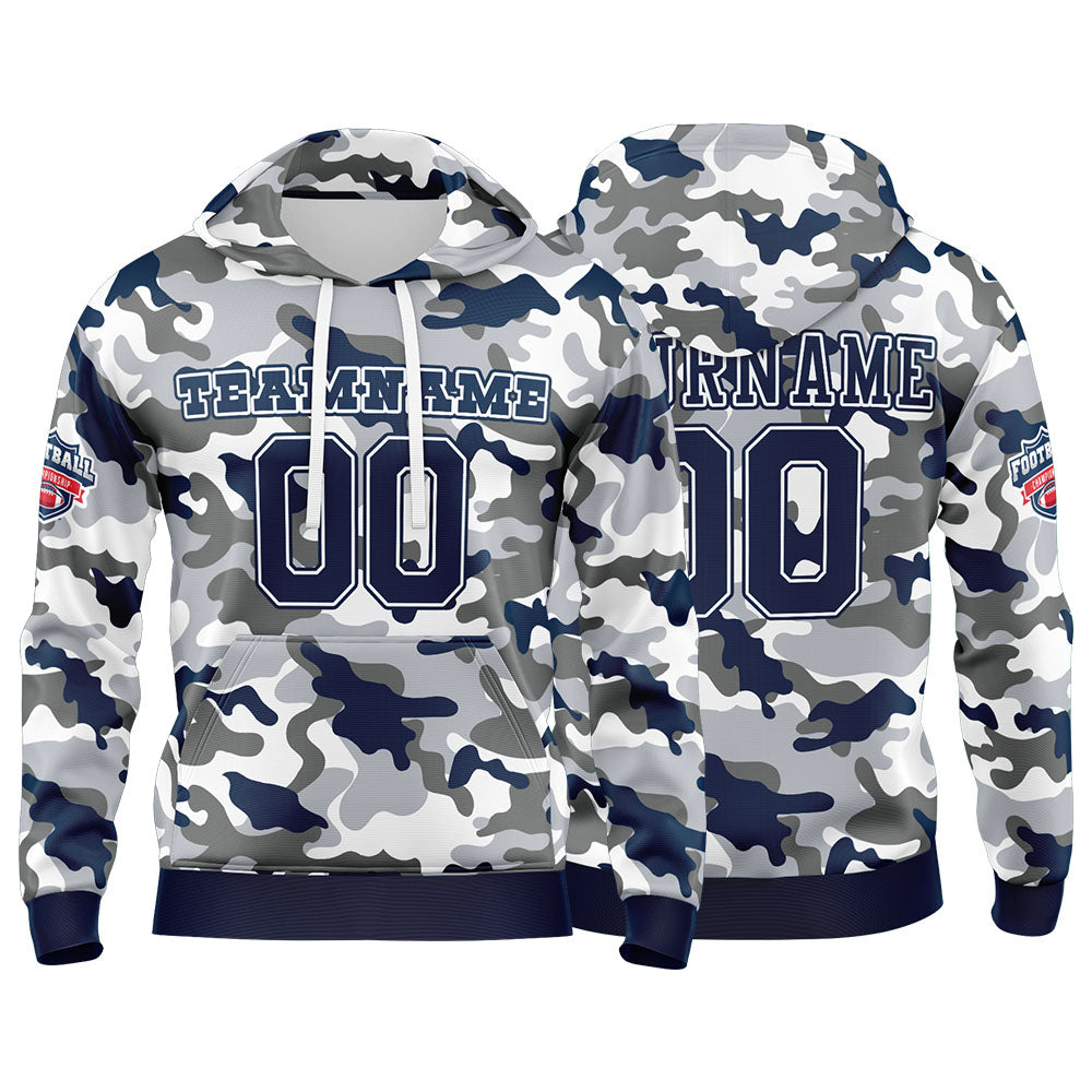 Custom Sweatshirt Hoodie For Men Women Girl Boy Print Your Logo Name Number Navy&Gray enthsush