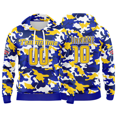 Custom Sweatshirt Hoodie For Men Women Girl Boy Print Your Logo Name Number Yellow&Royal enthsush