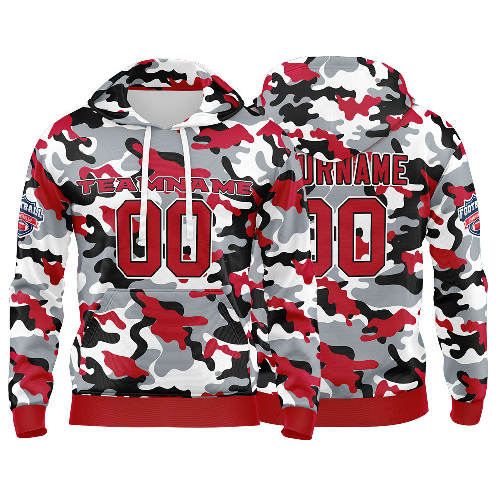 Custom Sweatshirt Hoodie For Men Women Girl Boy Print Your Logo Name Number Red&Black enthsush
