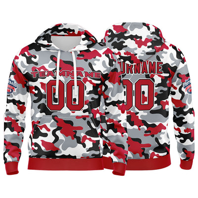 Custom Sweatshirt Hoodie For Men Women Girl Boy Print Your Logo Name Number Red&Black enthsush