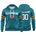 Custom Sweatshirt Hoodie For Men Women Girl Boy Print Your Logo Name Number Teal&White&Gold&Black enthsush